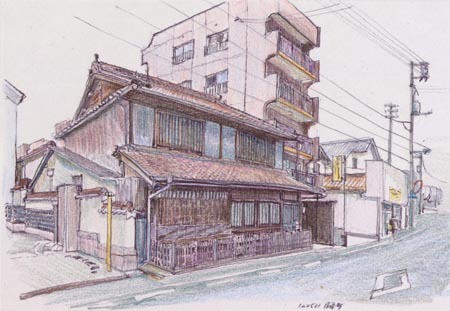 東広島市西条町、白牡丹酒造横の民家.jpg